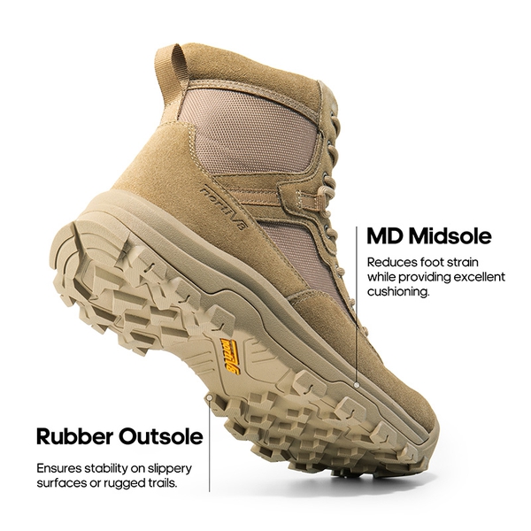 Men's Cap-Toe Waterproof Tactical Work Boots - SAND - 3